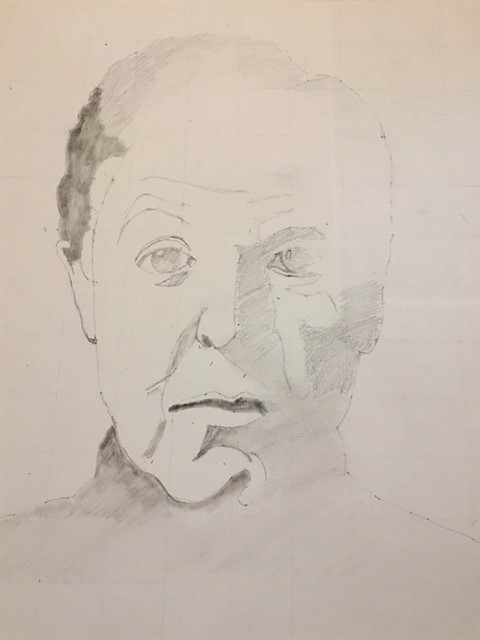 Portret Paul Mc Cartney in een potlood schets getekend