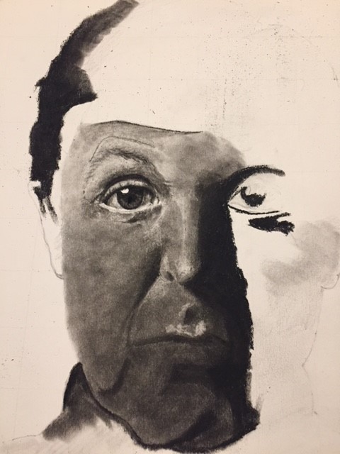 Portret van Paul Mc Cartney in conté getekend